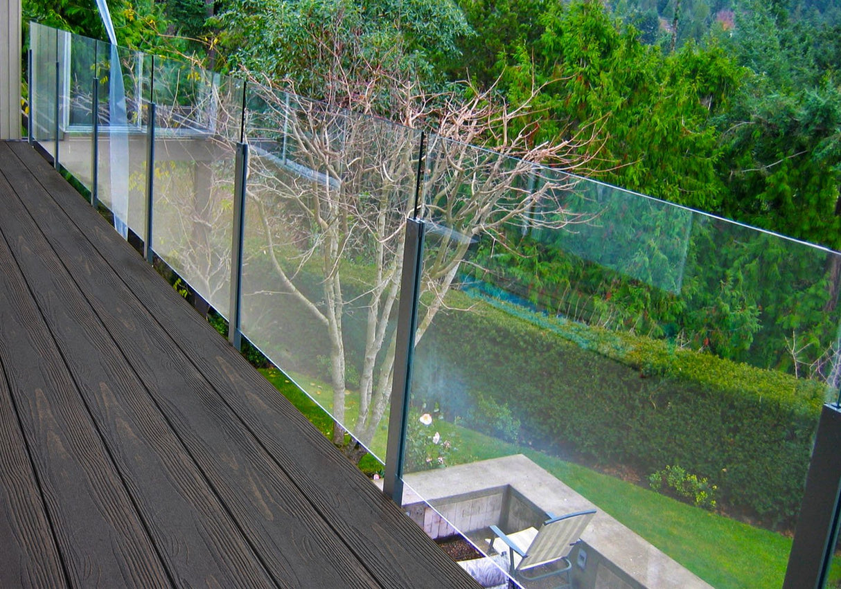 Planche de terrasse rainurée en PVC 1"x6" (0,945"x5,5") Eva-Last Apex Plus - Carbonised Osage