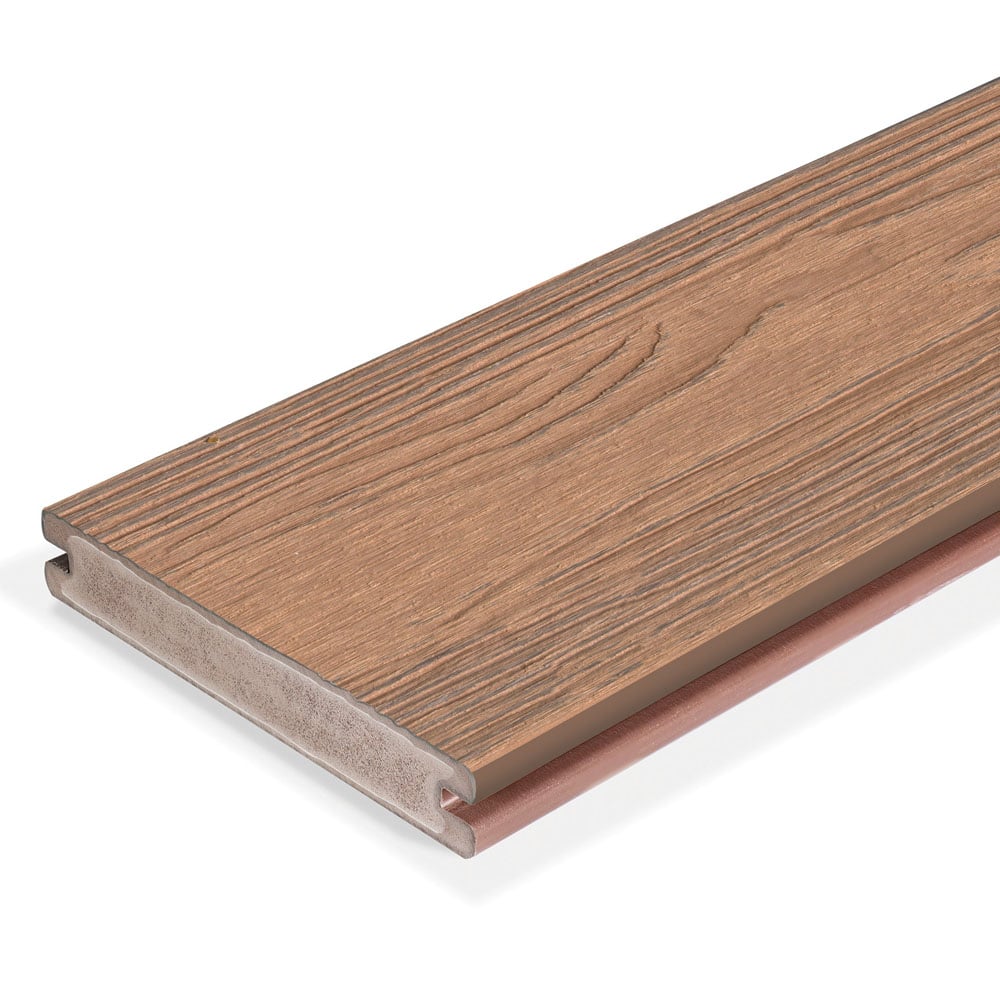 Planche de terrasse rainurée en PVC 1"x6" (0,945"x5,5") Eva-Last Apex Plus - Chestnut Cedar