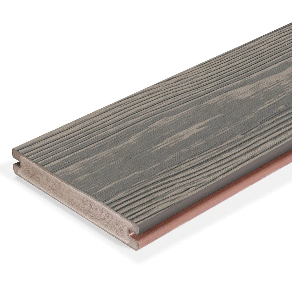 Planche de terrasse rainurée en PVC 1"x6" (0,945"x5,5") Eva-Last Apex Plus - Grey Slate