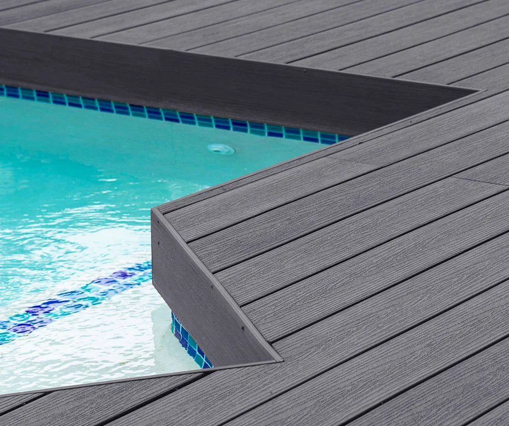Planche de terrasse rainurée en Composite 1" x 6" (0,9"x5,35") Eva-Last Infinity - Concrete Grey