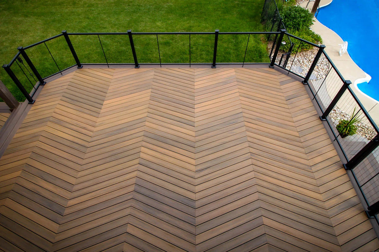 Planche de terrasse de départ en Composite 1"x6"x20' (0,9"x5,35"x20') Eva-Last Infinity - Oasis Palm