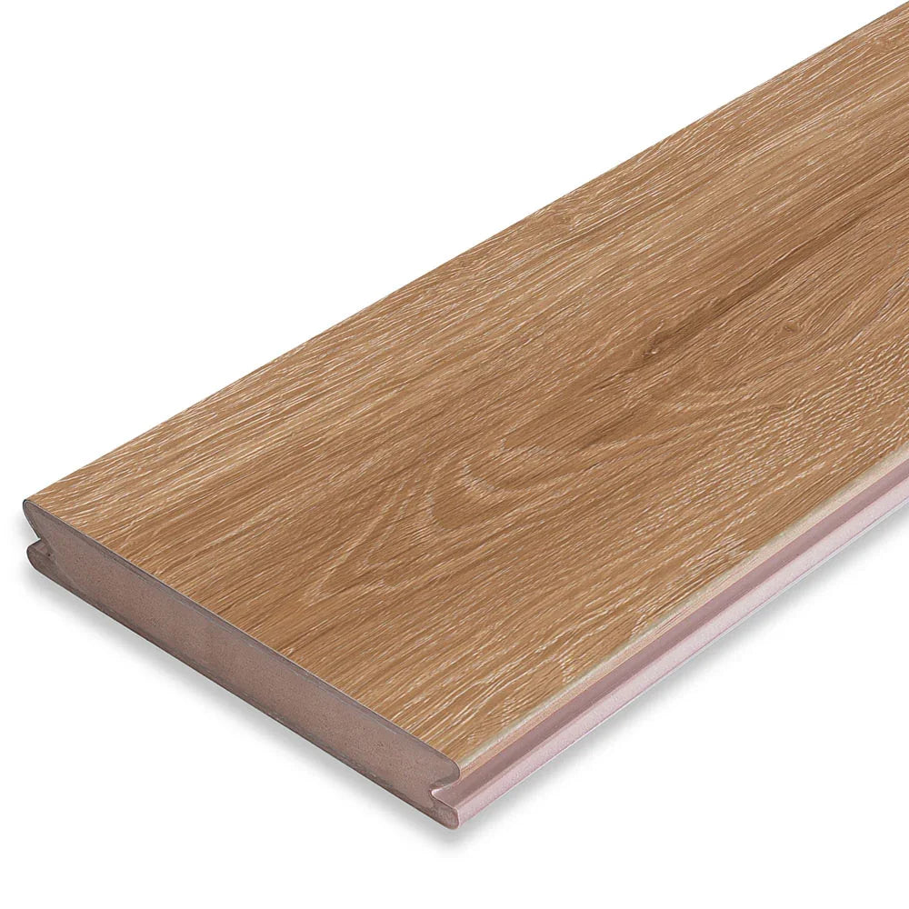 Planche de terrasse rainurée en PVC 1"x6" (0,826"x5,7") Eva-Last Pioneer - Barrel Oak