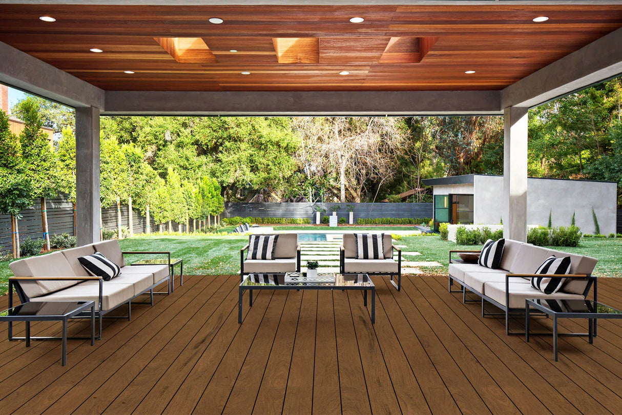 Fascia de terrasse en PVC 1"x10"x12' (0,59"x9,8"x12’) Eva-Last Pioneer - Natural Ipe