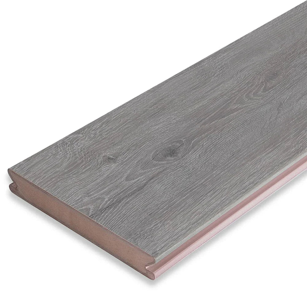 Planche de terrasse rainurée en PVC 1"x6" (0,826"x5,7") Eva-Last Pioneer - Weathered Ash