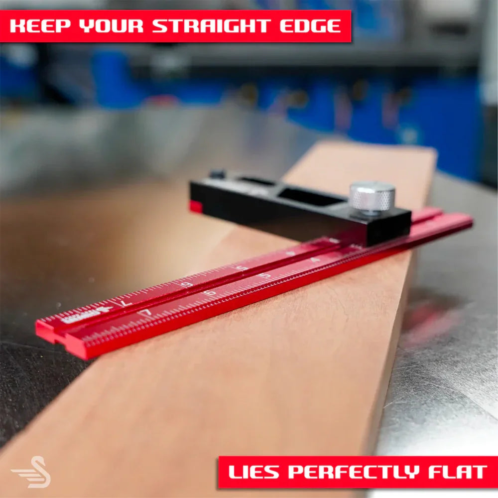 Règle de précision rouge pour bois, maintient le bord droit et plat pour ébénisterie