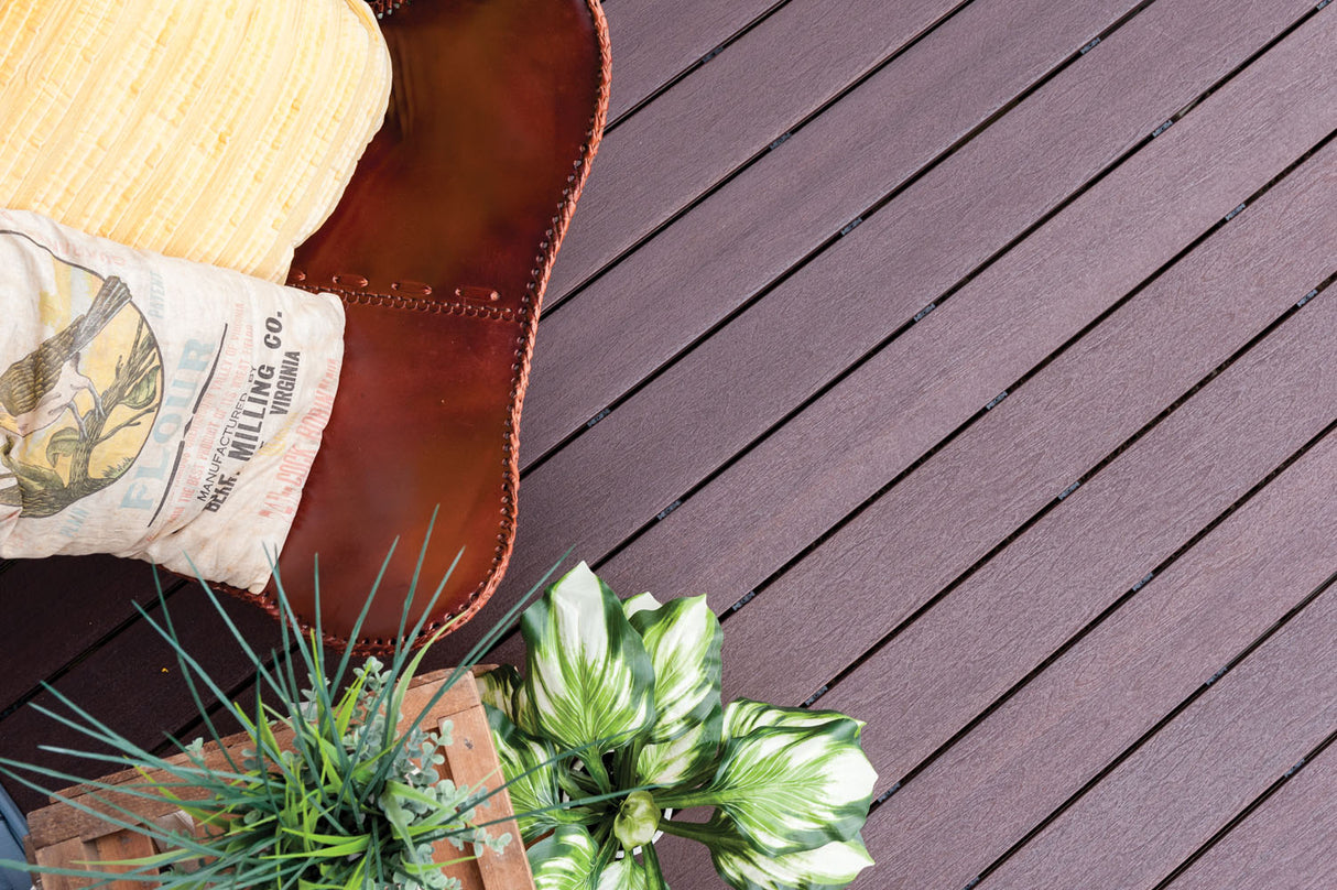 Square Decking Board 1"x6"x20' Fiberon Composite Concordia Symmetry - Burnt Umber