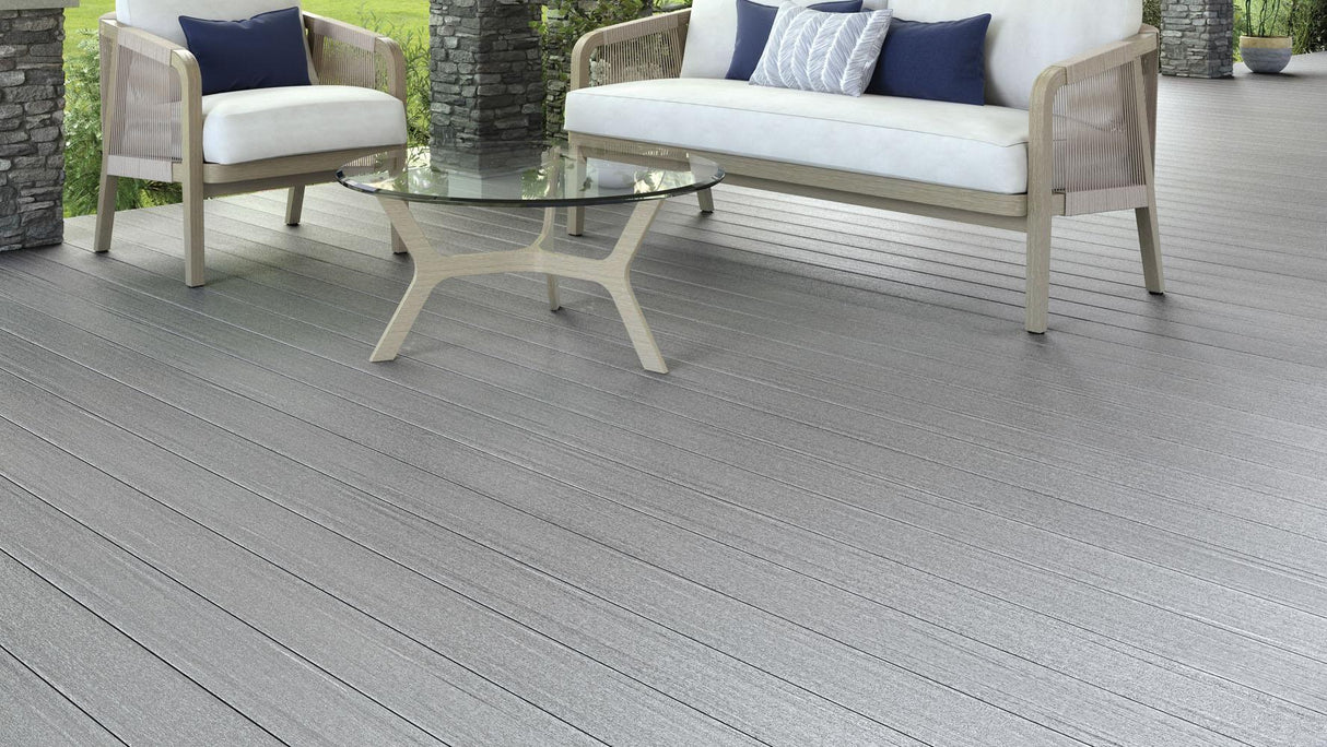 Planche de terrasse rainurée en PVC 1" x 6" Fiberon Promenade - Moonlit Cove