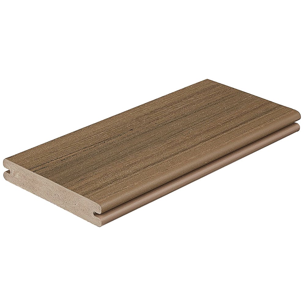 Grooved Decking Board 1"x6" Fiberon PVC Paramount - Brownstone