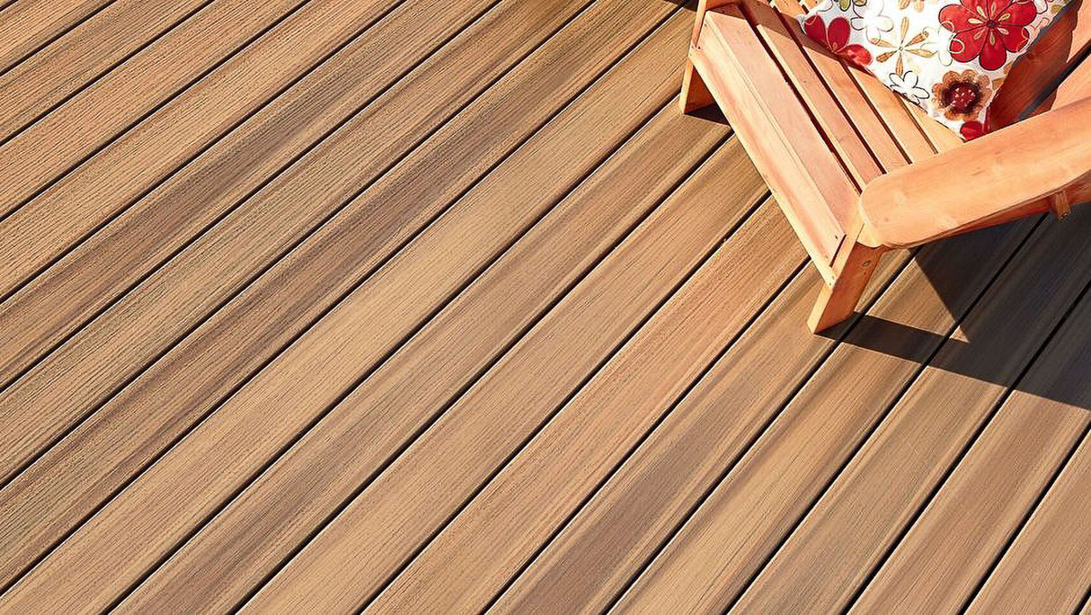 Grooved Decking Board 1"x6" Fiberon PVC Paramount - Brownstone
