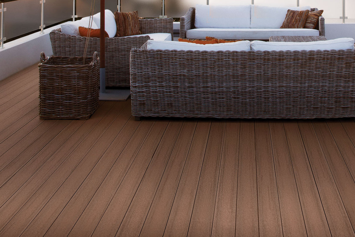 Planche de terrasse carrée en PVC 1" x 6" x 20' Fiberon Promenade - Russet Dune