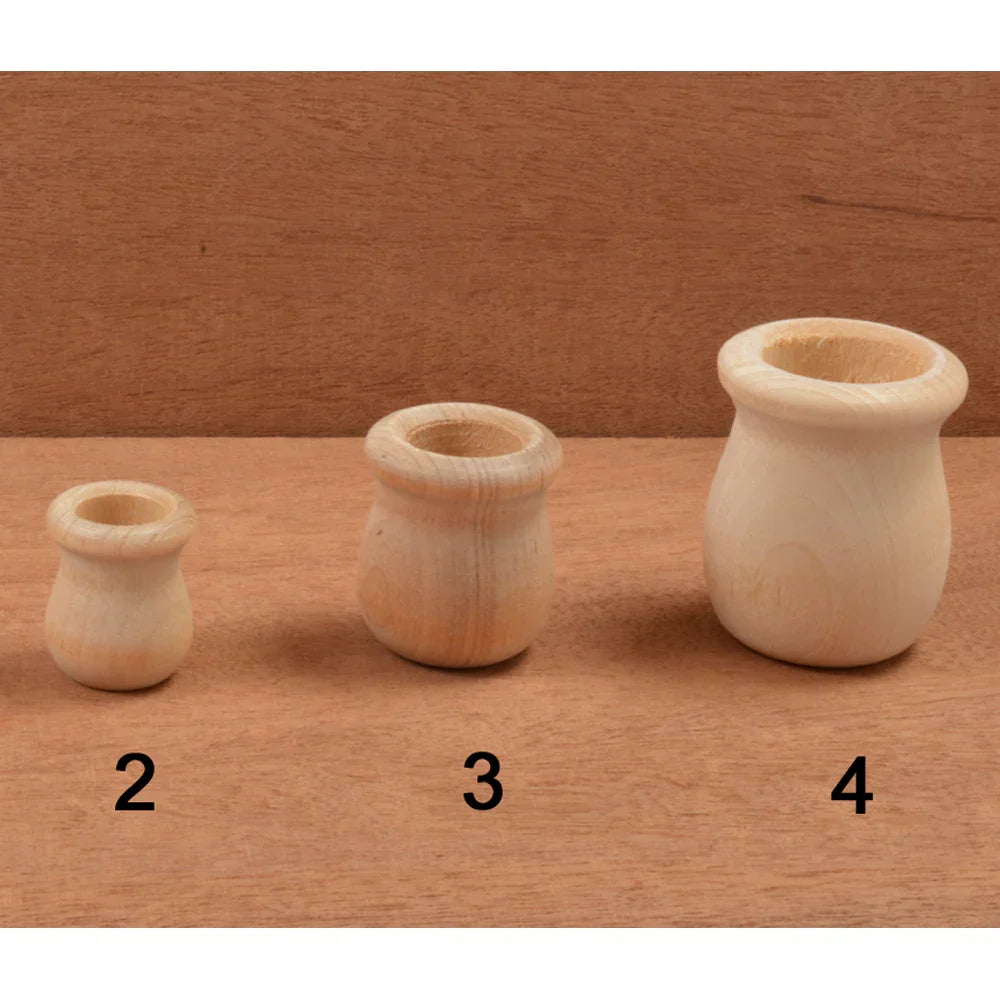 Wooden Small Candlesticks