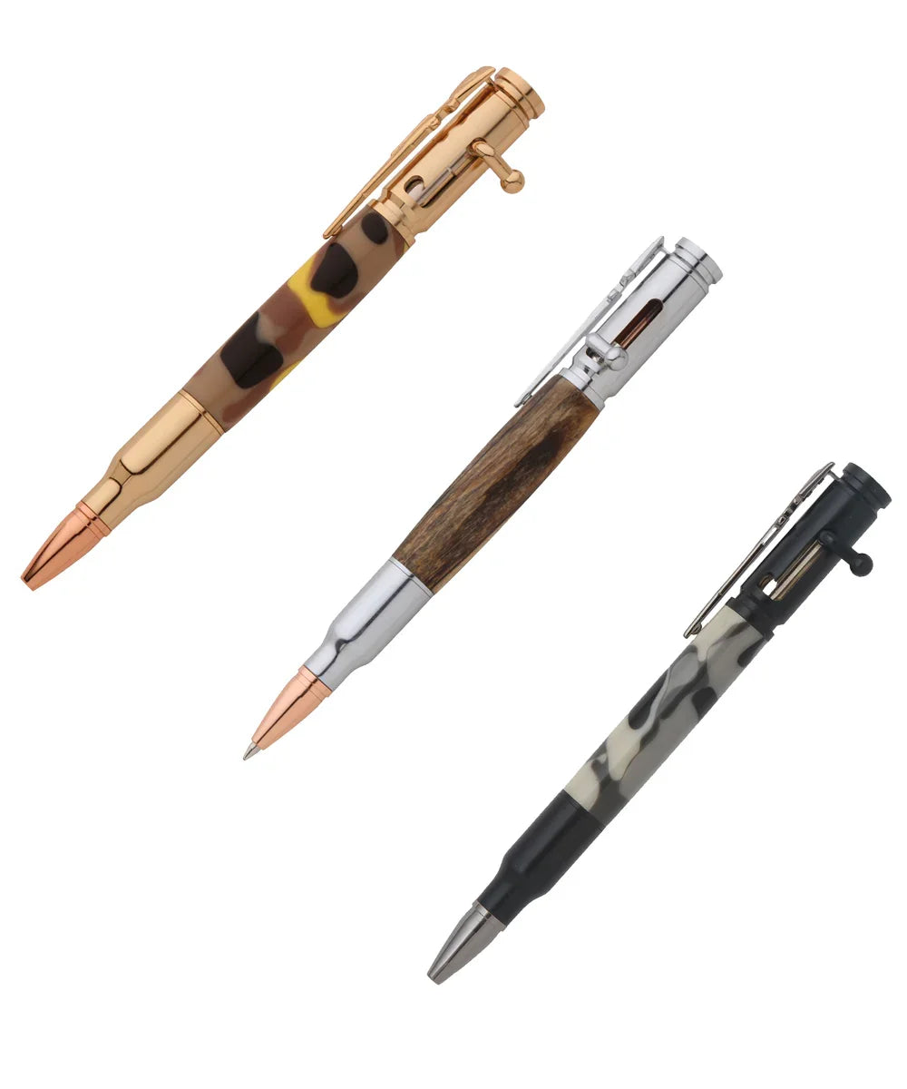 Stylos-bille style «30 Caliber bullet cartridge» - Mécanisme «Bolt Action»