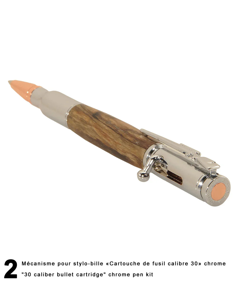 Stylos-bille style «30 Caliber bullet cartridge» - Mécanisme «Bolt Action»