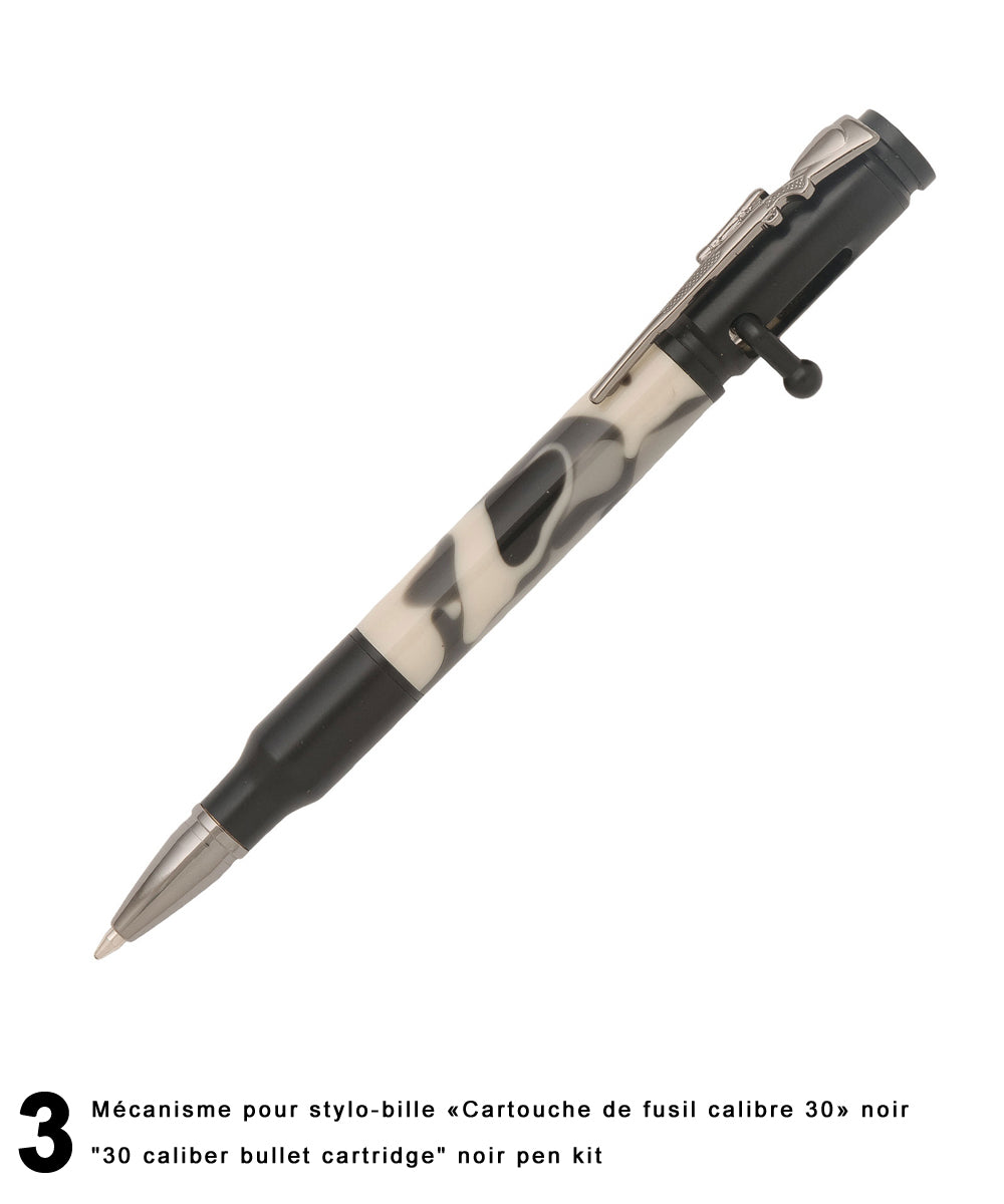 Stylos-bille style «30 Caliber bullet cartridge» - Mécanisme «Bolt Action»