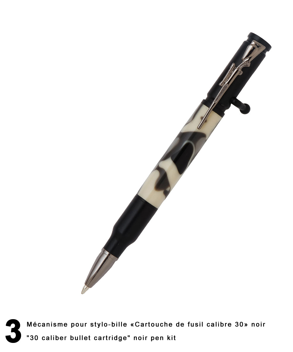 Stylos-bille style «30 Caliber bullet cartridge» - Mécanisme «Bolt Action»