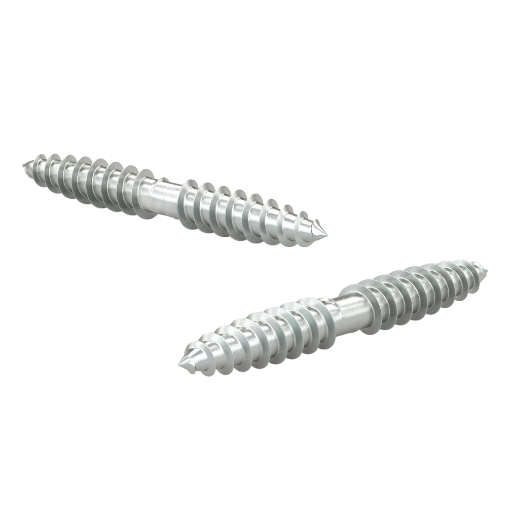 Zinc finished steel dowels for wood