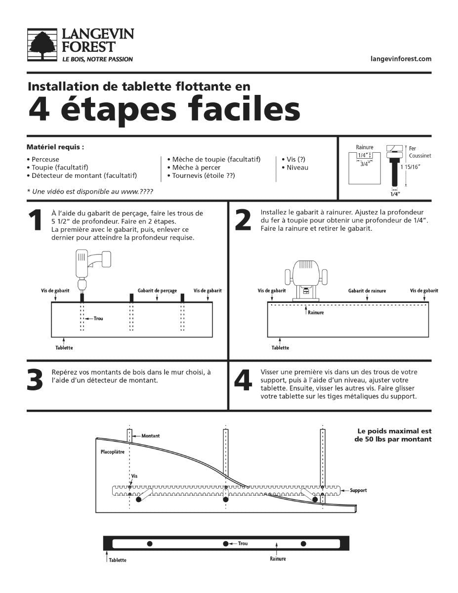 Lignum Floating Shelf Router template