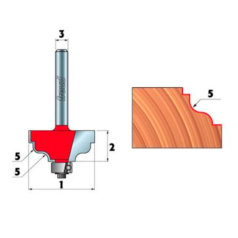 Decorative Edge - Double Thread Ogee Router bit - Freud