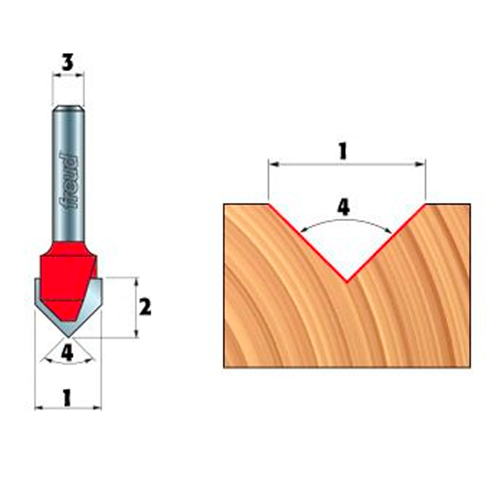 Mèches de toupie pour rainure en "V" - Freud