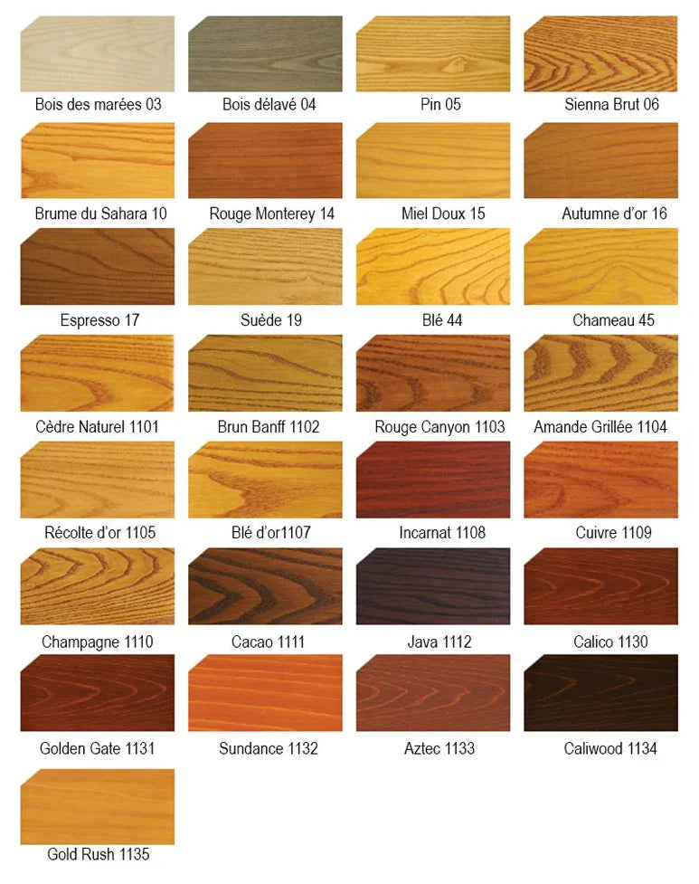 Teinture pour bois extérieur - Sansin DEC-0 - Couleurs Naturelles et Translucides 3.78L