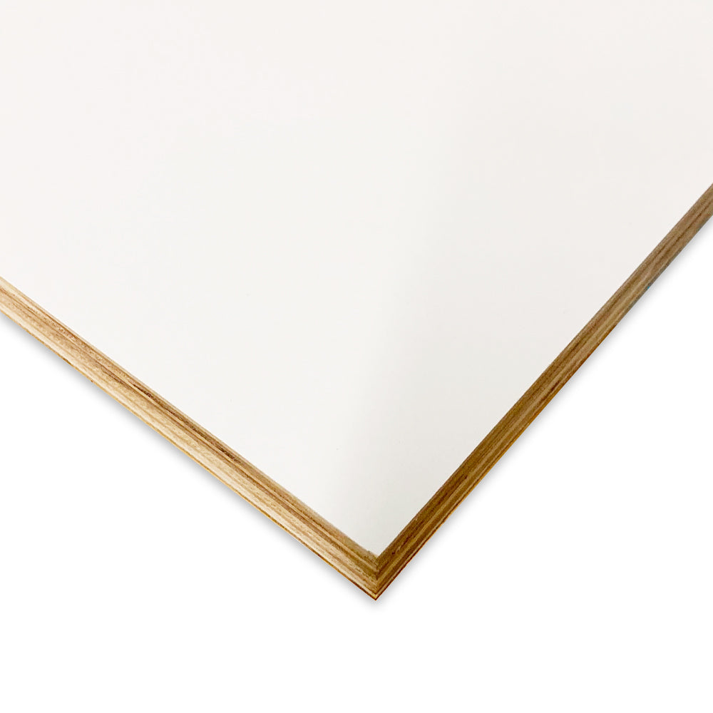 Tigerline white melamine, acacia plycore - 48 ½’’ x 96 ½’’ x 5/8'' (16mm)