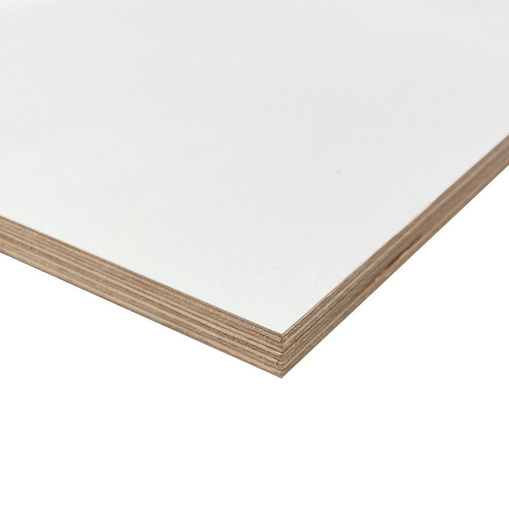 White melamine panel with Baltic Birch core Panomel - 4' x 8'