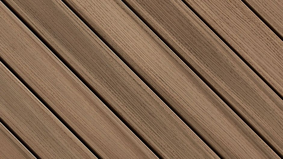 Grooved Decking Board 1"x6" Fiberon PVC Paramount - Brownstone
