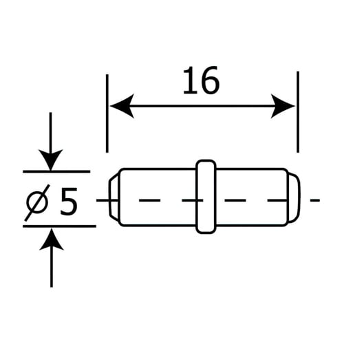 Metal shelf support 5mm x 16mm zinc 8/pkg - Richelieu