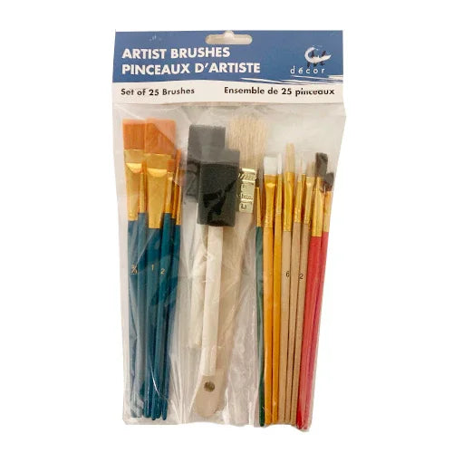 Ensemble de 25 pinceaux de finition