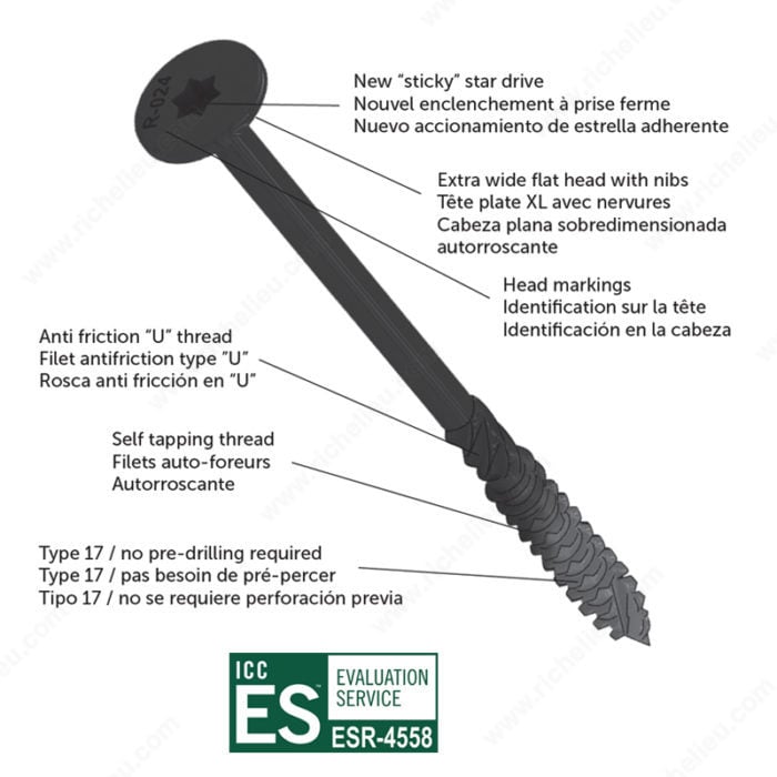 Log Home / Timber Structural Screw - PWR DRIVE LOG - Reliable