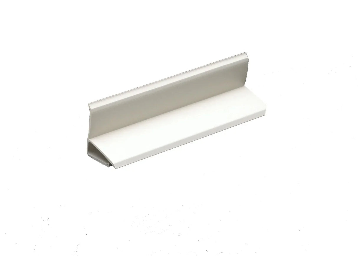 Support en aluminium blanc pour terrasse ou ébénisterie, isolé sur fond blanc