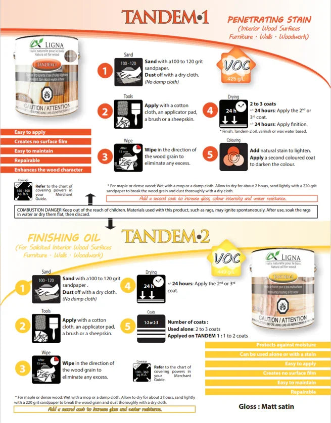 Penetrant stain of natural vegetal oil based - Tandem 1 - 237ml
