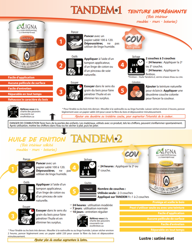 Penetrant stain of natural vegetal oil based - Tandem 1 - 237ml