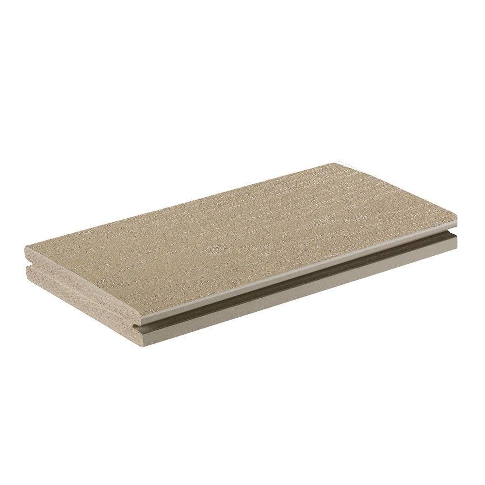 Grooved Decking Board 1"x6" TimberTech Advanced PVC Harvest - Brownstone