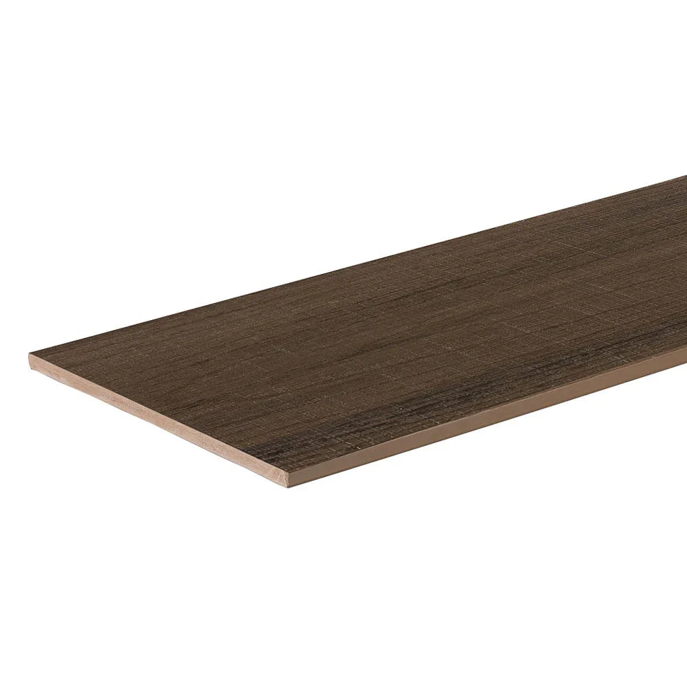 Planche de fascia composite marron style noyer, finition terrasse extérieure