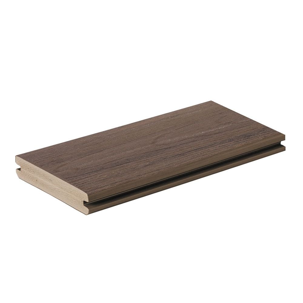 Grooved Decking Board 1"x6" TimberTech Advanced PVC Landmark - American Walnut