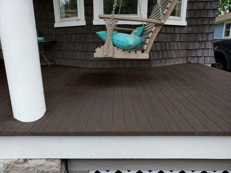 Planche à galerie embouvetée en PVC Avancé 1" x 3 1/8" x 16' - TimberTech - Dark Hickory