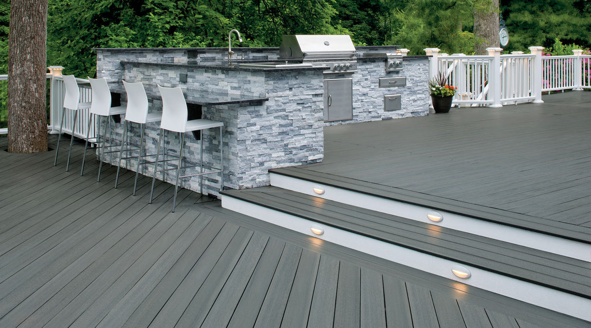 Planche de terrasse rainurée en Composite 1" x 6" TimberTech Prime+ - Sea Salt Gray