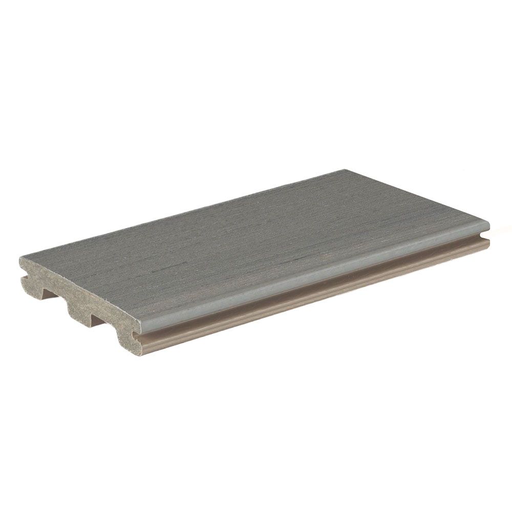 Planche de terrasse rainurée en Composite 1" x 6" TimberTech Prime+ - Sea Salt Gray