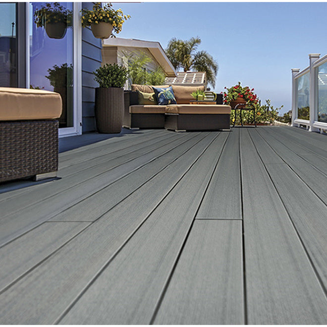 Contremarche de terrasse en Composite 9/16" x 7 1/4" x 12' TimberTech Prime+ - Sea Salt Gray