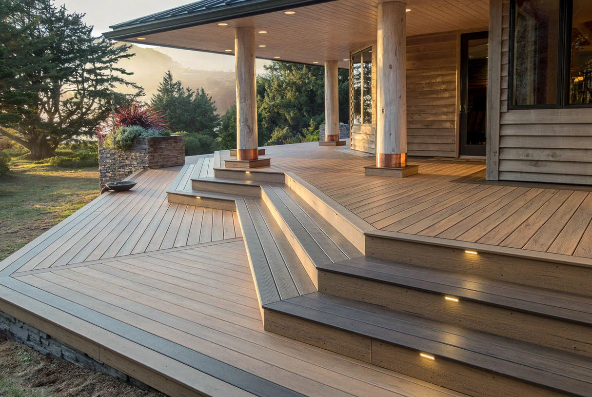 Contremarche de terrasse en Composite 9/16" x 7 1/4" x 12' TimberTech Legacy - Tigerwood