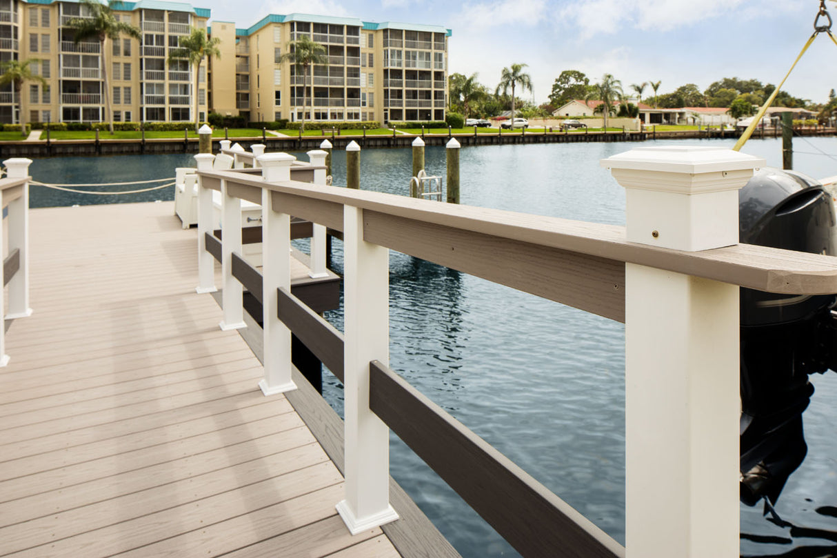 Riser 3/4" x 7 1/4" x 12' TimberTech Advanced PVC Harvest - Slate Gray