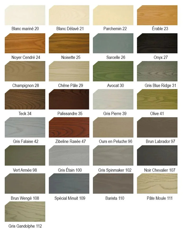 Teinture pour bois extérieur - Sansin DEC-0 - Couleurs Naturelles et Translucides 3.78L