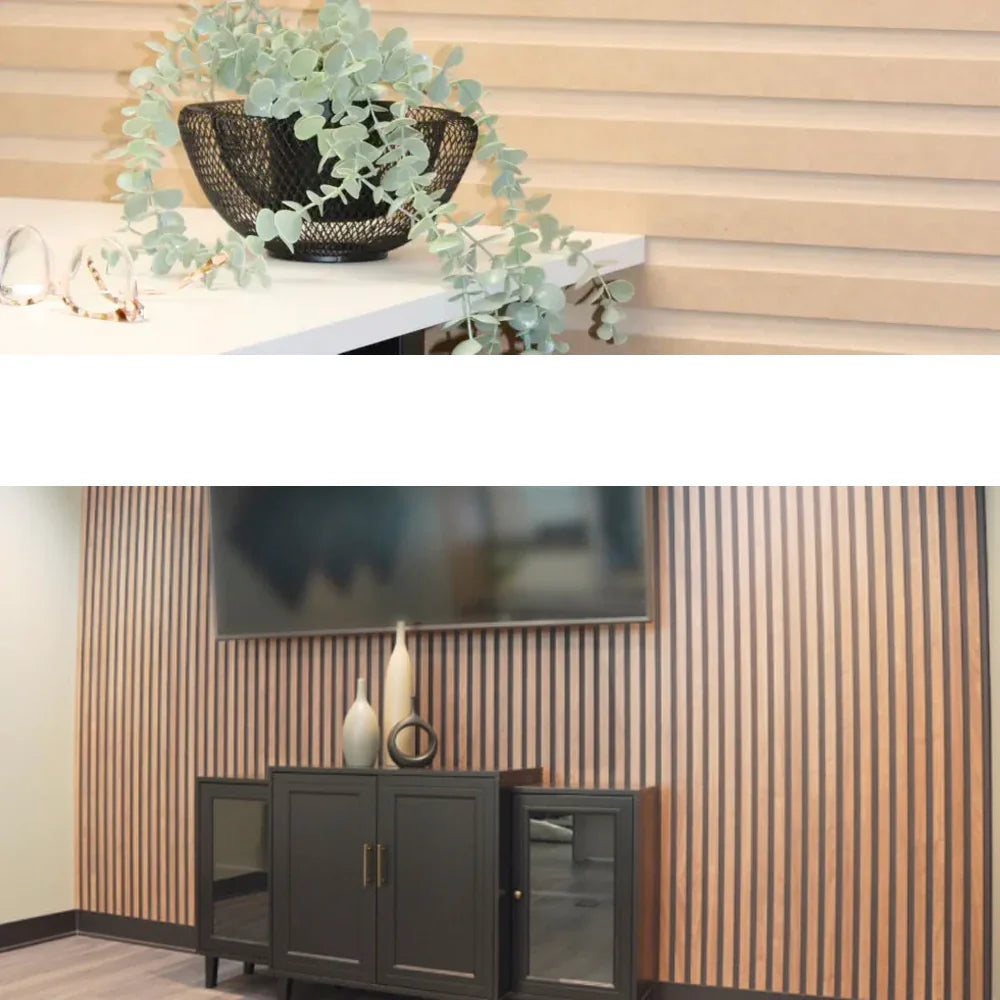 Vizuwall decorative panel walnut finish