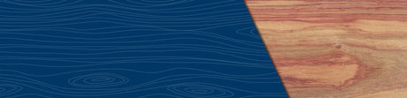 Planche de bois de rose véritable à grain rouge et beige, fond bleu motif veinage bois