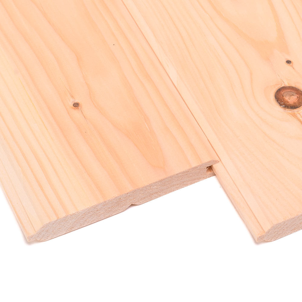 Revêtement extérieur en pin blanc réversible (V-joint et Uni) 3/4” x 5 1/2”