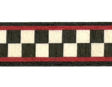 Incrustation: damier blanc/noir/rouge