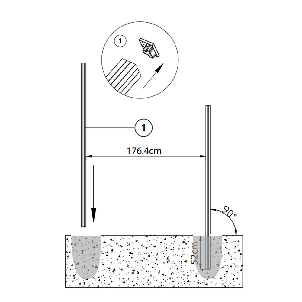 Felicity fence post 96’’ aluminum dark gray - Leadvision