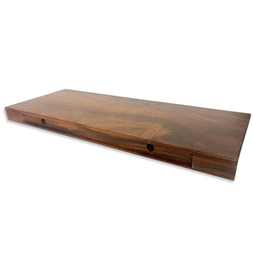 Grooved Solid Live Edge Wood Suar Shelf - Lignum