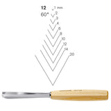 Straight Gouges N°12 (60°) - Pfeil. Swiss made